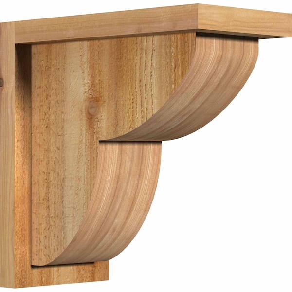 Ekena Millwork Crestline Rough Sawn Corbel w/Backplate, Western Red Cedar, 6"W x 12"D x 12"H COR06X12X12CRE01RWR - main